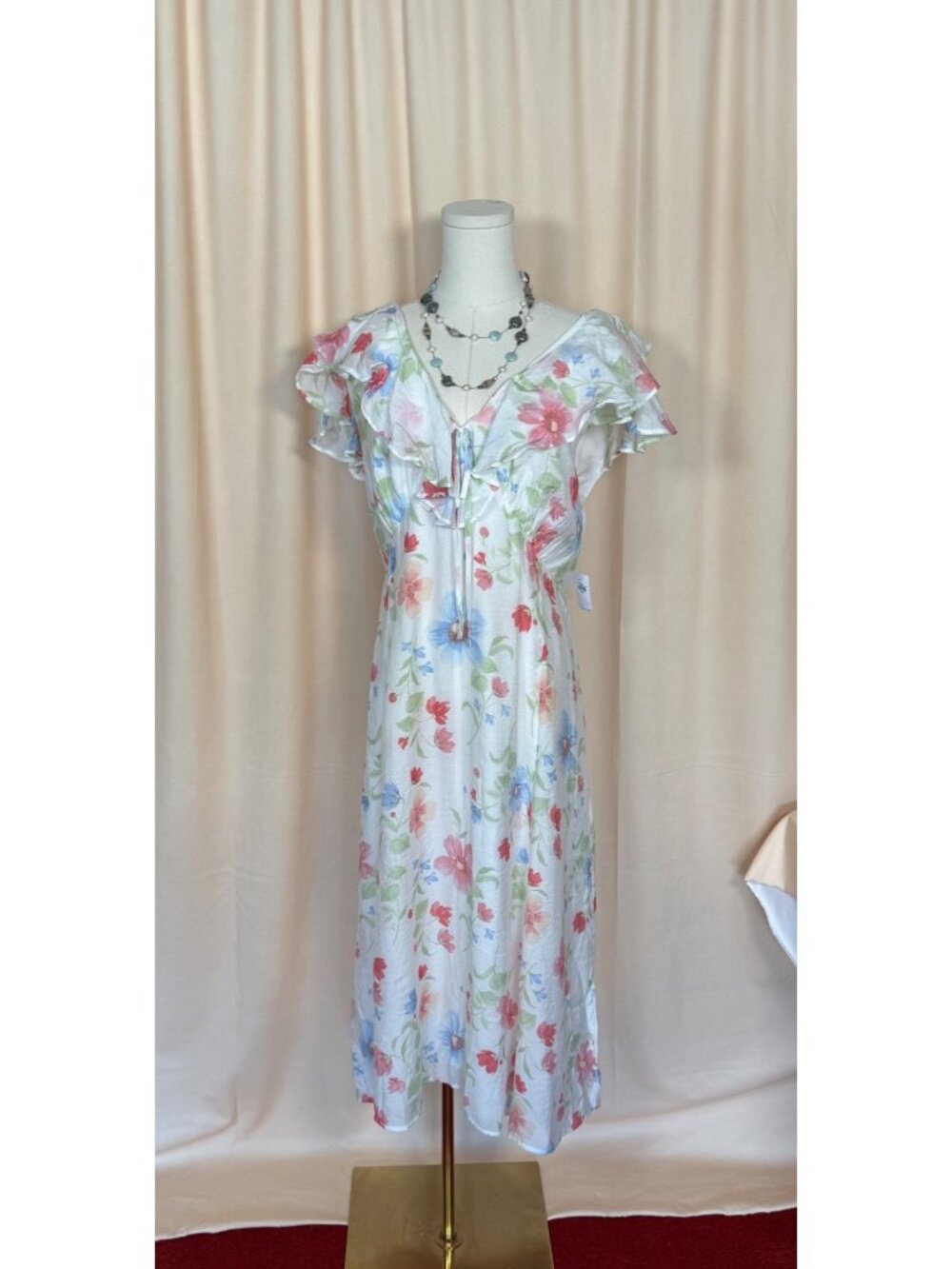 Old Navy XXL Floral Print Maxi Dress With Ruffled Sleeves & Tie Waist Summer